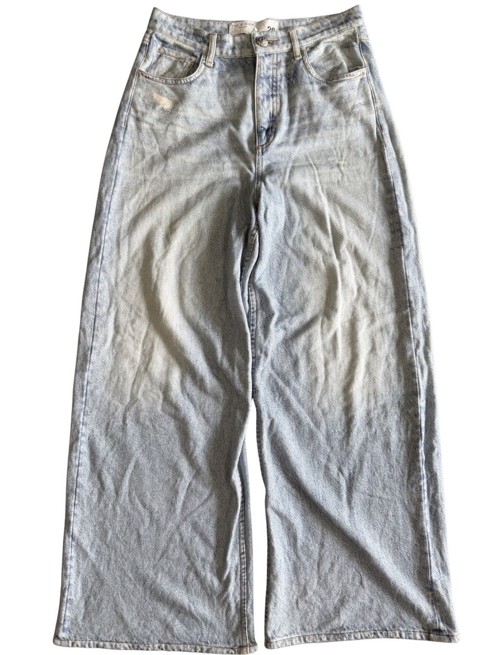 Rag & Bone Miramar Sofie Wide Leg Jeans 26 High Rise 100% Cotton Denim